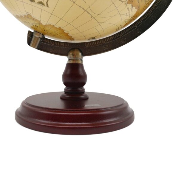 Annova 10" Antique Globe with Brass Metal Arch and Solid Wood Base World Map - Picture 11 of 15